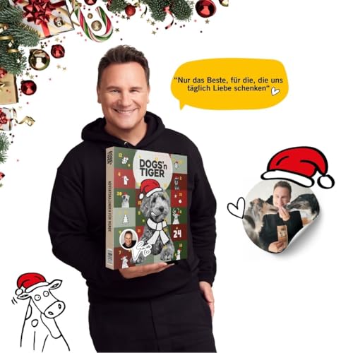 Dogs'n Tiger - Guido Maria Kretschmer Hunde Adventskalender 2025, Adventskalender für Hunde – Natürliche & hochwertige Snacks aus 85% Fleisch hinter jedem Türchen, ohne Zucker & Getreide