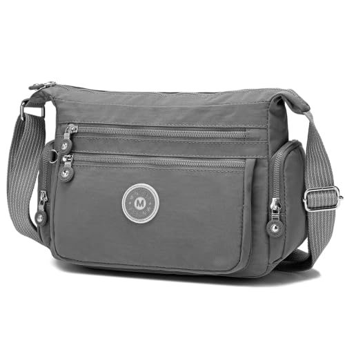 Bolso bandolera mujer grande impermeable bolso cruzado de nylon con bolsillos para viaje