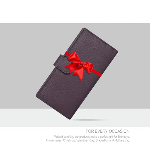 Image of Leather Checkbook Cover Holder for Women - Standard Register Duplicate Checks RFID