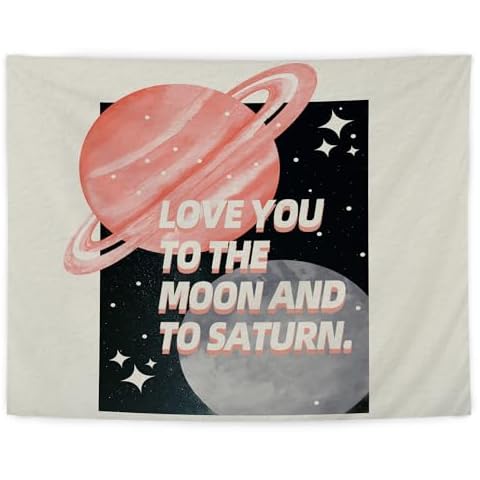 LUVADIAN Love Wall Decor - Love You to the Moon and Back Trendy Retro Tapestry Wall Hanging for Bedroom Girls Room College Dorm, Love Decor, Love Gifts for Her, 50x60 Inches Cover