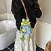 NRGQAXM Frog Bag,Crochet Big-Mouth Frog Crossbody Bag with Adjustable Strap Knitted Phone Bags Cute Frogs Purse for Women