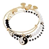 Alex and Ani Mother of Pearl Yin Yang Bangles Set of 3