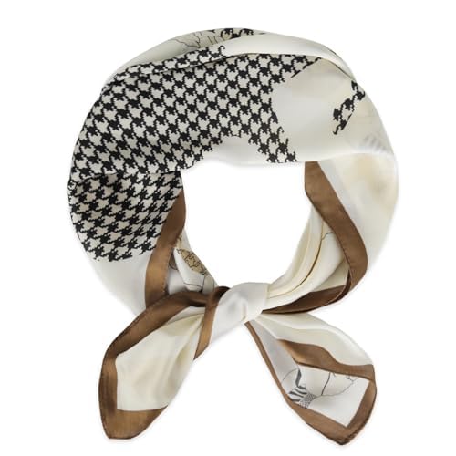 EXTREE Silk Feeling Scarf Medium Square Satin Head Scarf Sleeping Hair Wrapping for Women 27.5 × 27.5 inches2