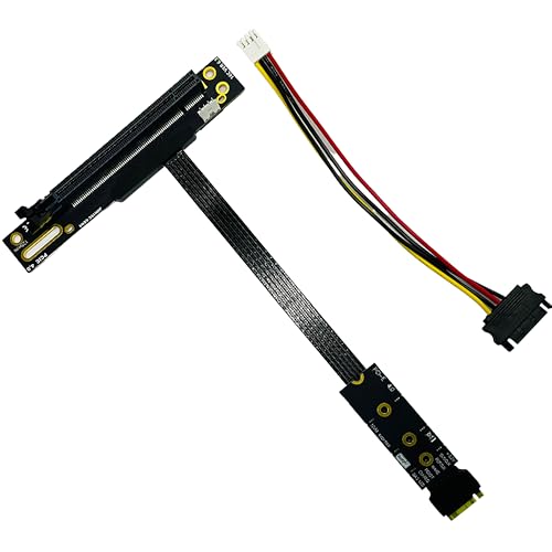 Sintech M.2 NGFF Key M to PCIe 4.0 16x Graphics Card Riser Adapter Card,Nvme to PCI-e PCI-Express 4.0 16X Extension Cable 25cms,Compatible with RTX4090-RTX3060 RX7900 RX6950XT-RX6500XT
