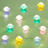 Impress Life Mushroom String Lights, 10FT 40LEDs Battery Operated or USB Powered Fairy Lights, Cute Mushroom Gifts for Indoor Outdoor Garden Party Wedding Decor