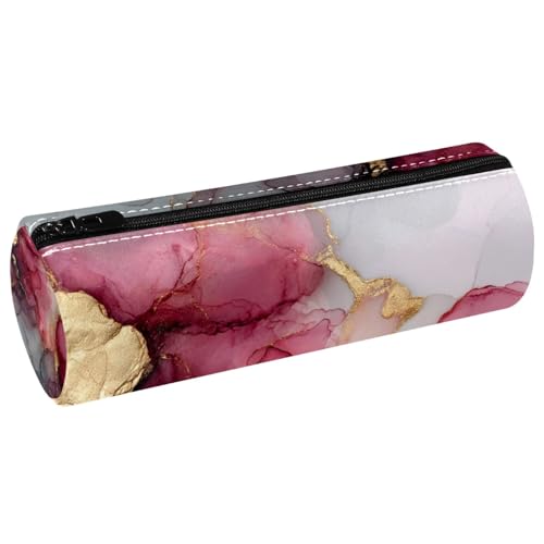 VAPOKF Estuche de piel sintética con textura de mármol rosa para lápices, monedero, bolsa de maquillaje para estudiantes, papelería, escuela, oficina, almacenamiento