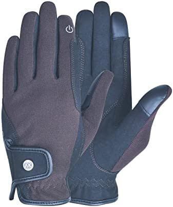 AK Fine Tech Micro Suede Riding & Multifunctional Horse Riding Gloves Guanti da equitazione AKRS-8484 (2XS, Brown)