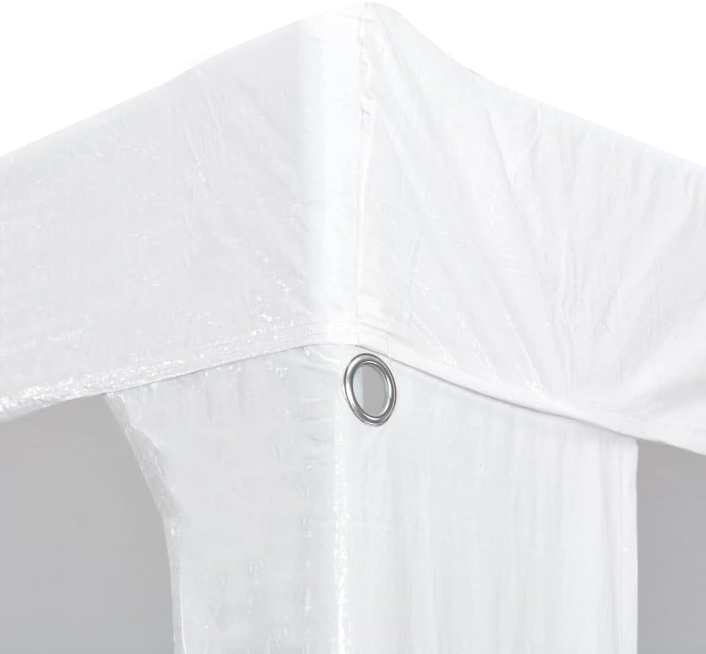 White Polyethylene Roof and Steel Frame Party Tent 9.8x13.1 ft, Water-Resistant and UV-Resistant for Outdoor Gatherings, Spacious Event Shelter with Durable Construction