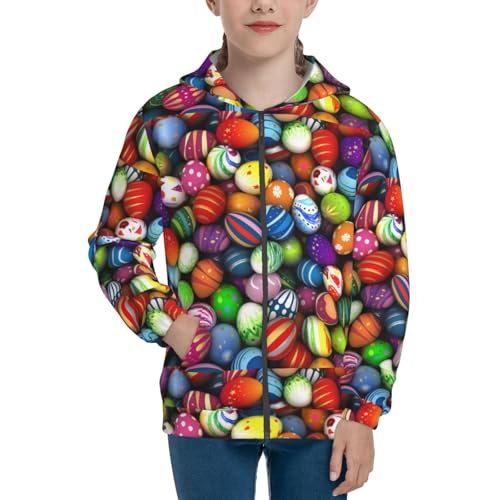 Easter Eggs2 Kid Hoodies Boys Zip Up Sweatshirts Girls Pullover with Pocket3