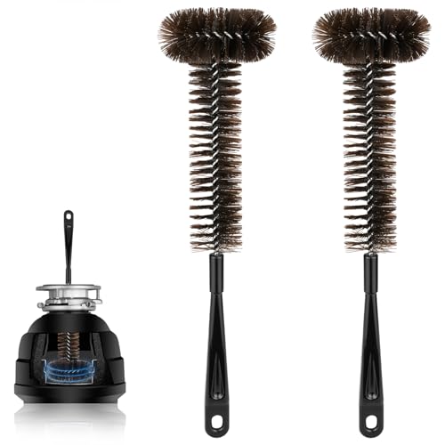 Garbage Disposal Cleaner Brush 2 Pack, Extra Long Handle for Deep Cleaning, 3D Nylon Brush Head Eliminates Residue and Odor, Universal Fit for All Disposal Units 15inch