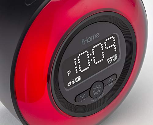 iHome Sveglia IB294 Retro Luminoso, Bluetooth, compatta con Doppia Ricarica USB, Colore: Nero - Image 3