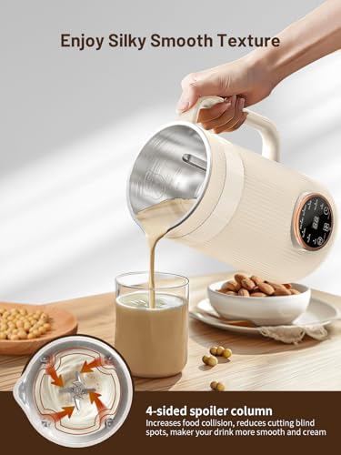 Nut Milk Maker Machine, 35oz Homemade Soy, Almond, Oat, Coconut, Plant Based and Non Dairy Beverages, 8 in 1 Automatic Soybean Machine With 12H Delay Start/Keep Warm/Boil Water