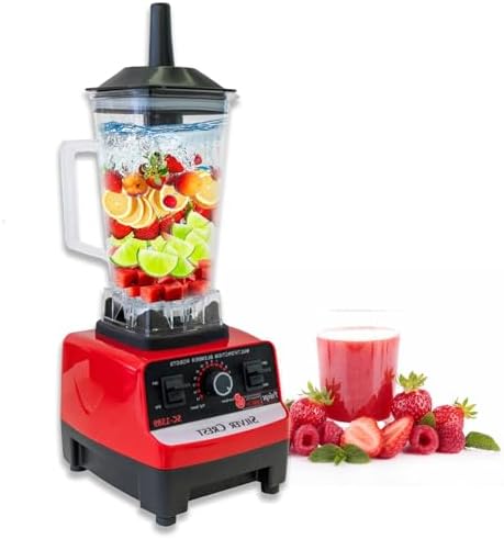 Blender Professional Countertop Blender 4500W High Speed Power Blender for Shakes and Smoothies with 70oz 2L Containers 2 BPA Free Cups Red