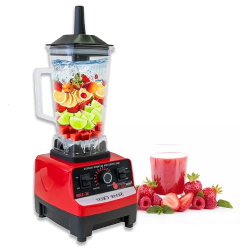 KAILIYA Blender Professional Countertop Blender 4500W High Speed Power Blender for Shakes and Smoothies with 70oz 2L Containers 2 BPA Free Cups Red