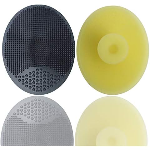 Silicone Face Scrubbers Exfoliator Brush&Baby Bath Brush& Facial Cleansing Brush&Baby Cradle Cap Brush&Silicone Massage Brush,Suitable for Adult Facial Cleansing and Baby Bathing (Large) Cover