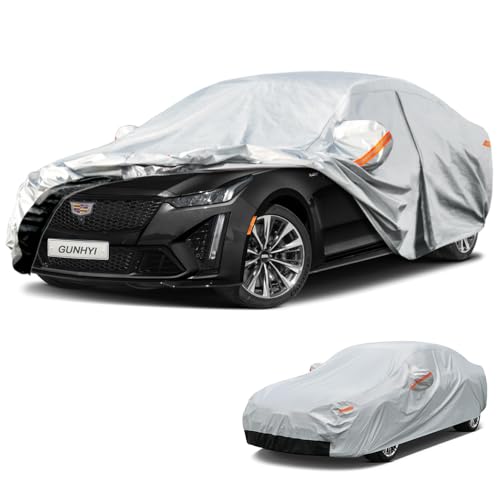 Image of GUNHYI 6 Layer Car Cover Custom Fit Cadillac CT5 (2019-2026) Waterproof All Weather, Heavy Duty Outdoor Snow Sun Rain Uv Protection (Ships from US Warehouse, Delivery 3-8 Days)