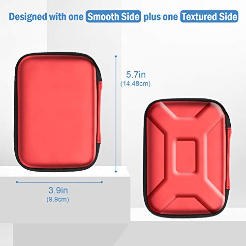 Image of ProCase Portable Hard Drive Case for Canvio Basics Western Digital WD Elements My Passport Seagate Portable Backup Plus Slim 1TB 2TB 3TB 4TB USB 3.0, 2.5 inch Portable External Hard Drive Case -Red | Fits Seagate Portable, Samsung T9, WD Elements, My Passport, Toshiba Canvio Basics, 1TB-5TB Drives, USB 3.0 HDD /SSD Storage