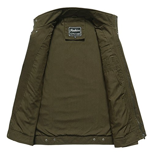 Jaqueta Masculina De Algodão Jaqueta Militar Masculina (Exército Verde, 6XG)