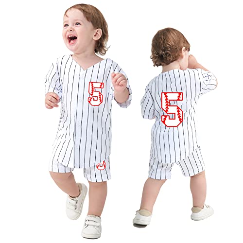Image of Yuji Itadori 5th Baseball Birthday Outfit Birthday Shirt Set Kids Boy 5 Years Olds Sports Jersey Tops Pants