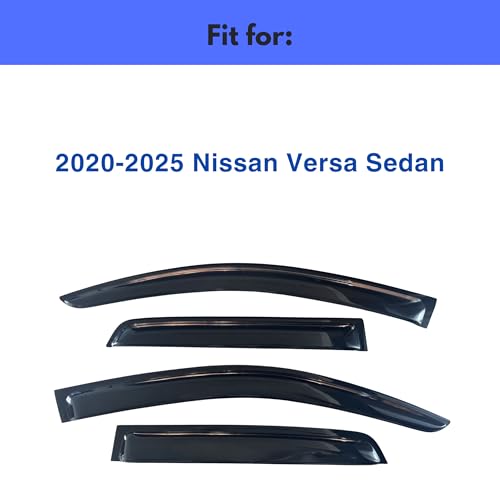 Image of IG Window Visors Fit for 2020-2025 Nissan Versa Sedan, Out-Channel Rain Guards Vent Wind Deflectors 4PC, Car Accessories for 20-25 Versa Sedan