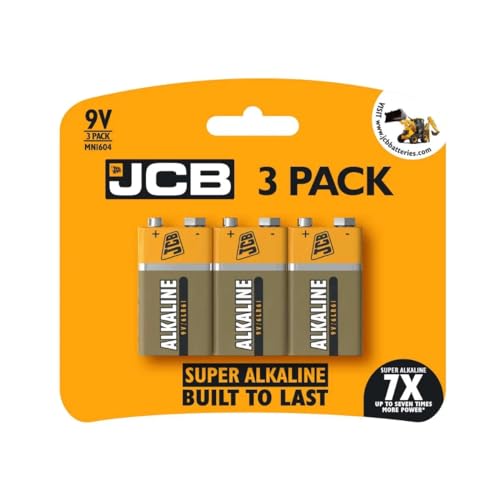S18756 JCB 9V Alkaline Batteries - Pack of 3