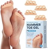 Dr. Frederick's Original Hammer Toe Corrector Gels - 2 Pairs - All-Day Relief for Crooked & Overlapping Toes - Soft Cushioning - Symptomatic Support for Toe Alignment - Beige - 3 Loop Design