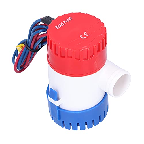 Spacnana Bootsbilgenpumpe, 12V/24V, 350-1100GPH, Geräuscharme, Halbautomatischer Schalter, Elektrische Kleine Tauchpumpe für Bilgenpumpen