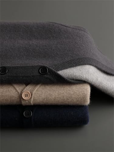 Mens Sweater Vest Waistcoat Winter Casual V-Neck Knitted Thick Sleeveless Cashmere Sweater Cardigans3