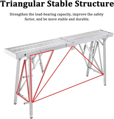 Andamio plegable y plataforma de trabajo de 140 cm para mantenimiento 6