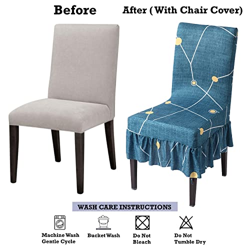 Image of HOKIPO Dining Chair Protector Cover Set of 2 Elastic Slip Covers (AR-4074-D9*2)