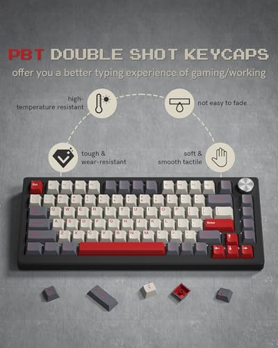 Image of Womier Keycaps, Custom PBT Doubleshot Keycaps 60 65 75 100 Percent, Cherry Profile Retro Keycaps, 61 /64 /68 /84 /87 /100 /104 /108 Gaming Mechanical Keyboard Keycaps, 132 Keys Keycaps Set - Gorpcore Style
