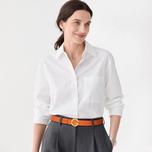 Image of Aurolran Women's Leather Belt with Buckle - Ideal for Dresses, Jeans, and Coats