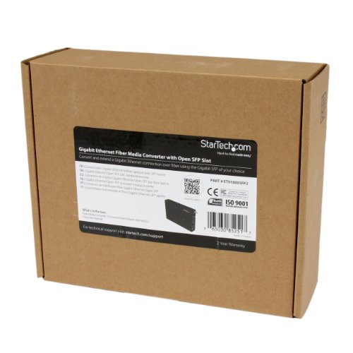 Image of StarTech Gigabit Ethernet Fiber Media Converter, TAA (ET91000SFP2) | Gigabit Ethernet Media Converter, With Open SFP Slot, Fiber to Ethernet Converter