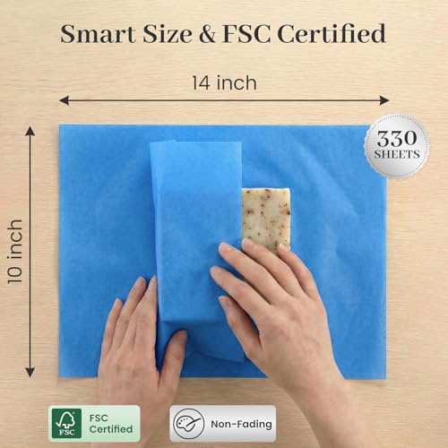 Image of Koogel 330 Sheets Blue Tissue Paper, 14 X 10 inches