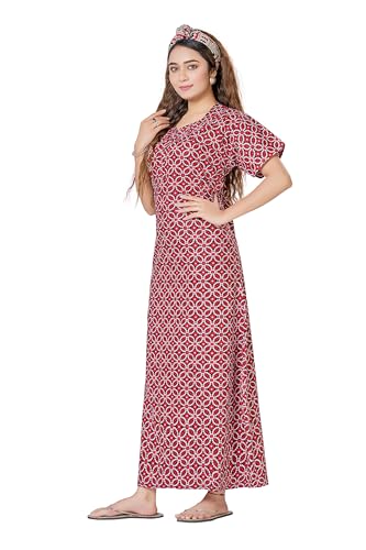 Image of PNAEONG Women's Cotton Long Maxi Night Gown Nighty Dress Stylish Super Soft Comfortable