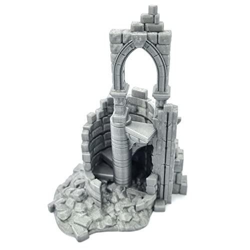 QP3D - Battle Ruined Building Wall, Geländelandschaft für Tisch & RPG 28-32 mm Miniaturen-Wargame-Requisiten DnD D&D, 3D-gedruckt und lackierbar Cover