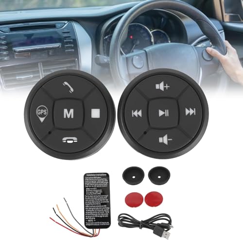 Image of Bluetooth Steering Wheel Control, Button Controller, USB Charging Car Multi-Function Steering Wheel Button Switch Control for Volume GPS Navigation Control