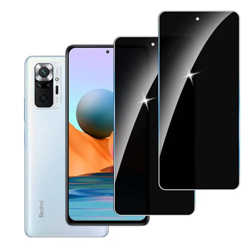 Lyphpe 【2 Pack】 Privacy Screen Protector for Redmi Note 10 Pro 9H Tempered Glass Anti-Spy Private Film Compatible for Redmi Note 10 Pro Case Friendly Easy Installation