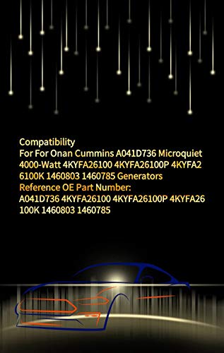 Carburetor Carb Kit for Onan Cummins A041D736 Microquiet 4000-Watt 4KYFA26100 4KYFA26100P 4KYFA26100K 1460803 1460785 Generators - Thumbnail 2