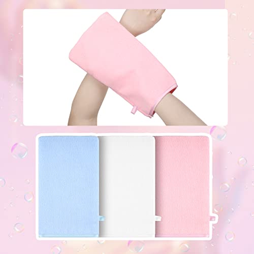 3 Pcs Baby Bath Mitt Baby Washcloth Terry Cloth Kids Bath Towels Absorbent Soft Baby Washcloths Wash Gloves For Baby Toddler Kids Newborn Bath Shower Set, Blue Green, Pink, White #TOP2