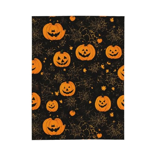 Couverture flanelle citrouille d'Halloween imprimé super doux pour lit