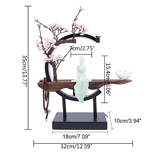 Tfcfl Backflow Incense Holder With Led Light Ring, Chinese Style Handmade Flower Censer Incense Burner Home Decor Aromatherapy Ornament Incense Holders With Backflow #TOP5