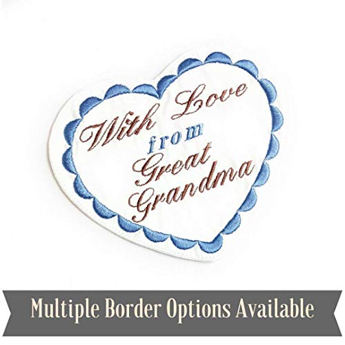 Personalized Quilt Label Sew On Embroidered Quilt Label Personalized One 5x6 inch Heart Label