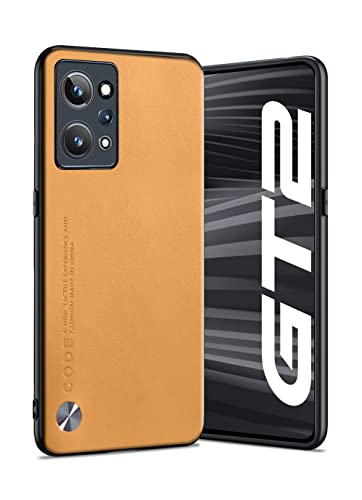 Puxssul Coque pour Realme GT Neo 2/ Realme GT2, Coque en Cuir Synthétique TPU, Antichoc Anti-Dérapante Ultra Léger Coque pour Realme GT2/ Realme GT Neo 2, pour Hommes Femmes (Jaune) Cover