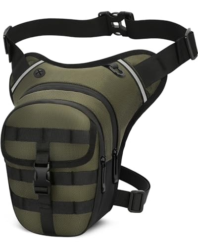 Marsupio Gamba Moto Impermeabile Borsa Cosciale Moto Oxford per Uomo Donna Sportivo Tattico Borsello Laterale Bike 4 Tasche per Arrampicata Trekking Ciclismo Pesca