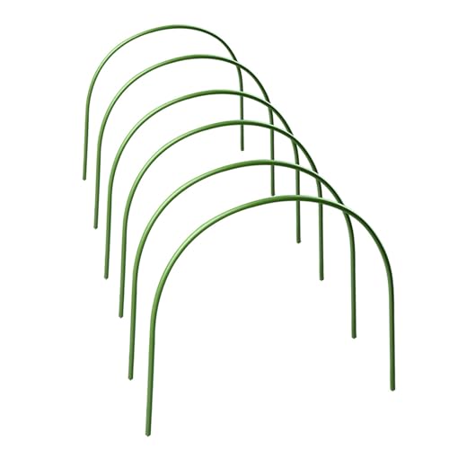 Greenhouse Hoops Rust-Free 4 ft Long Steel with Plastic Coated Hoops Garden Grow Tunnel DIY Plant Support Garden Stakes for Raised Beds, Row Cover, Garden Netting (6 Hoops)