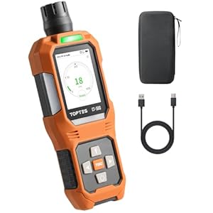 CT-580 Portable Carbon Monoxide Detector, Rechargeable CO Detector with Vibration, Visual & Audible Alarms, 0-1000PPM, TFT Color Display for Home, Camping, Travel, Industrial & Professional Use