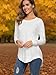 WEIYAN Womens Long Sleeve Casual T-Shirts Tunic Blouse Loose Curved Hem Tops(Small,White)