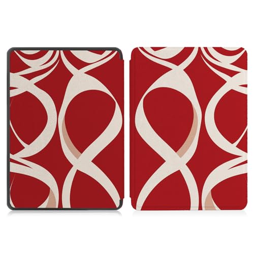 Funda para Kindle Voyage   Cubierta Protectora de Cuero PU con función de suspensión y activación automática (Solo Compatible para Kindle Voyage 2014),Ondas Abstractas
