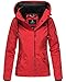 Produktbild Marikoo Damen Jacke Frühling Übergangsjacke Frühlingsjacke leicht Kapuze B694 [B694-Mali-Rot-Gr.M]